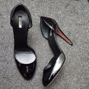 Miu Miu Black Patent Leather D'Orsay Stiletto Pumps
